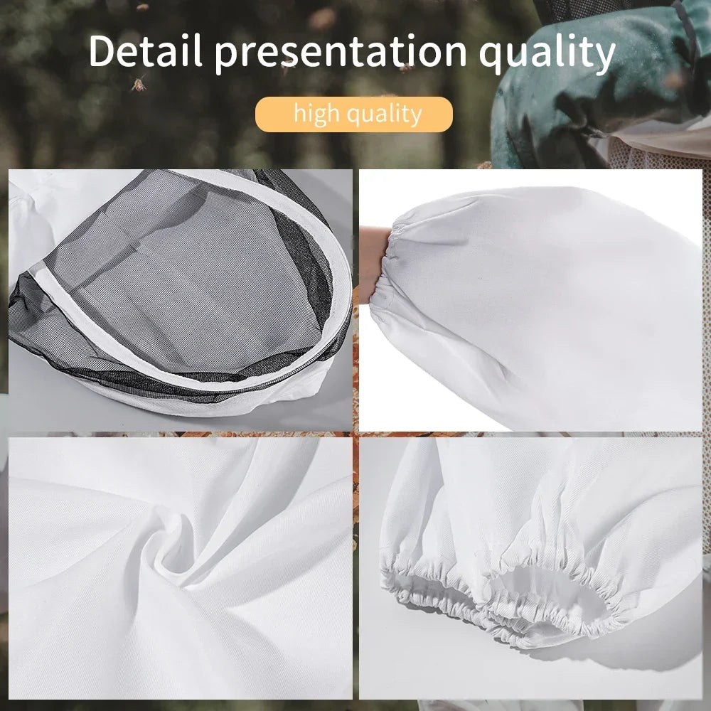 Professional Full-Body Beekeeping Suit — Integrated Veil, Unisex Kids Fit