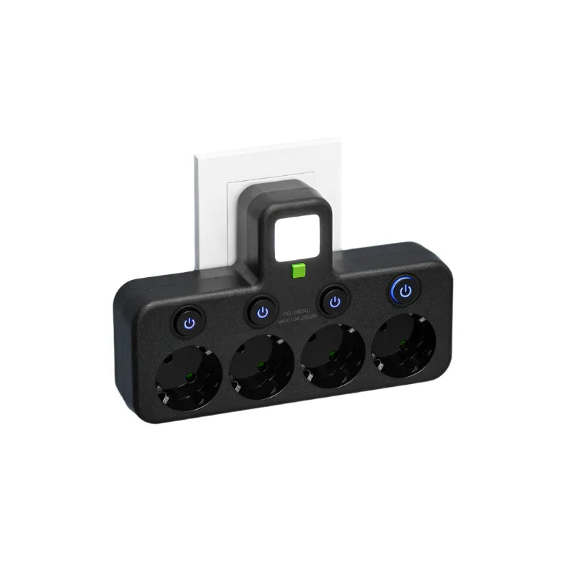 VOLTRIQ ProLine Multi-Socket Strip — 3–4 Sockets, 2× USB, 1× Type-C, 2500W Capacity, Surge Protection and Control Switch