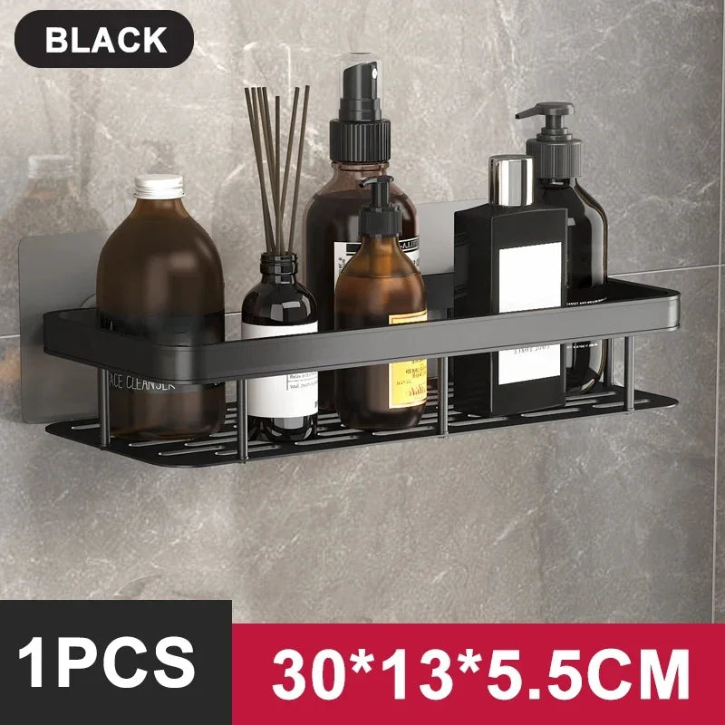 Drill-Free Wall-Mounted Corner Shelf — Tool-Free Installation, Compact Storage Rack