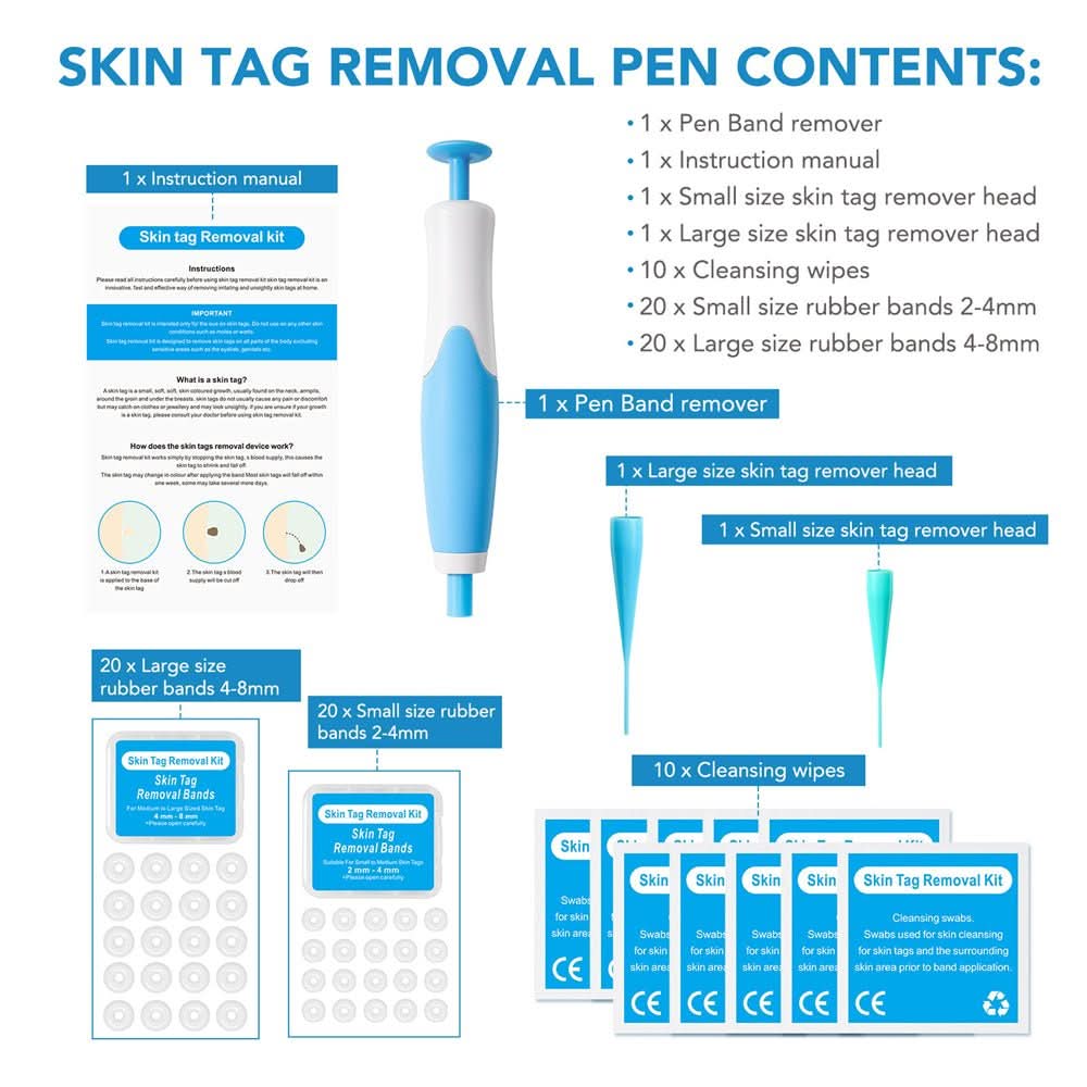 Painless Wart and Skin Tag Remover — Blood Restriction Method, 1 to 2 Weeks