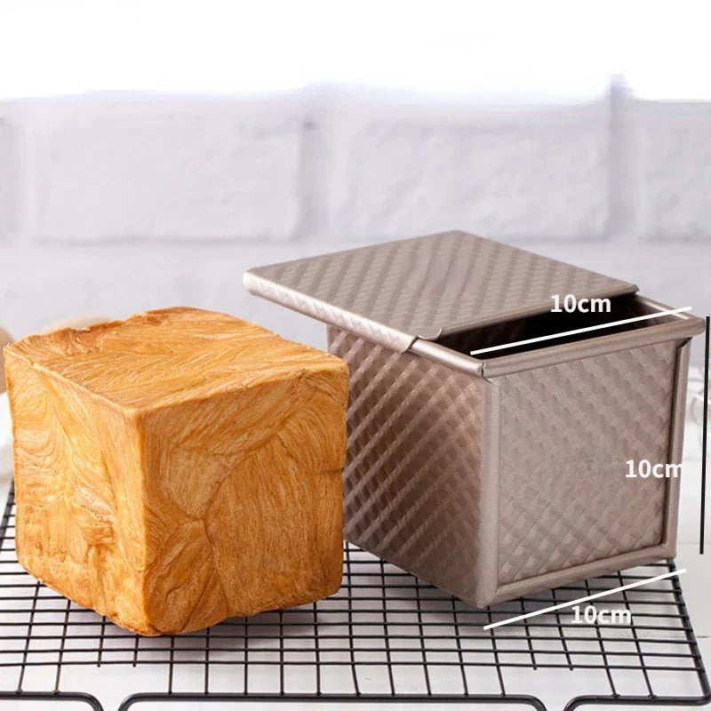 Molde para pan de aleación de aluminio con tapa — Revestimiento antiadherente, tamaños de 250g/450g/600g/750g/900g/1000g