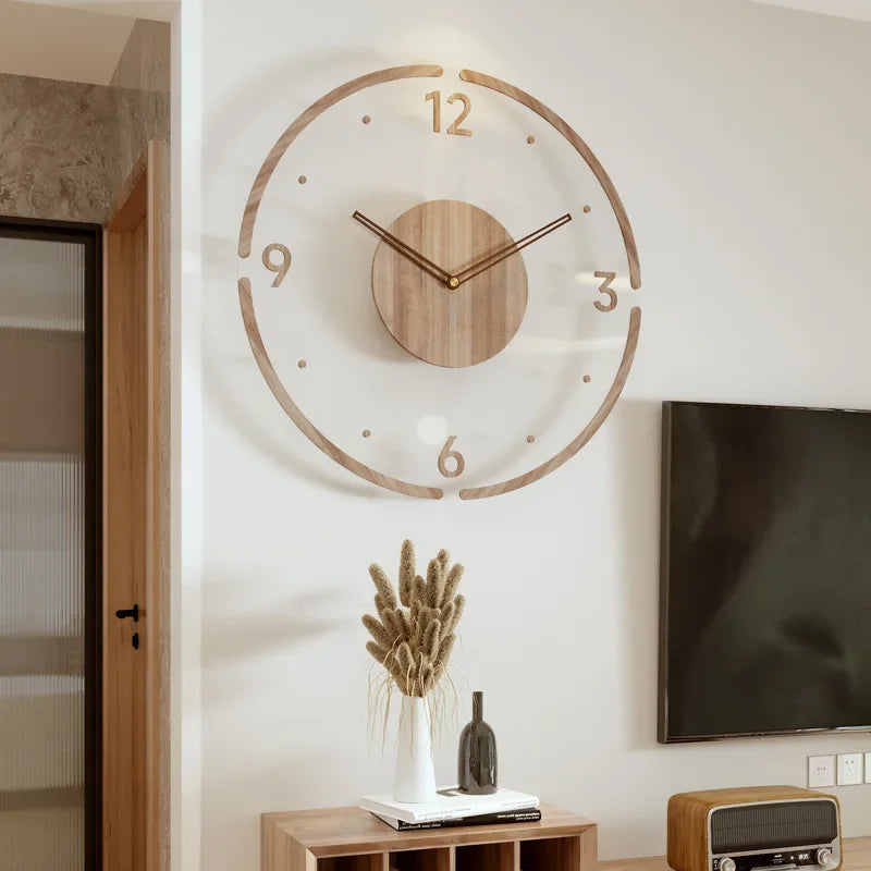 Moderne minimalistische Holzwanduhr – Skandinavisches Massivholz, leises Quarzwerk, analoge Anzeige, 30 cm oder 35 cm Durchmesser
