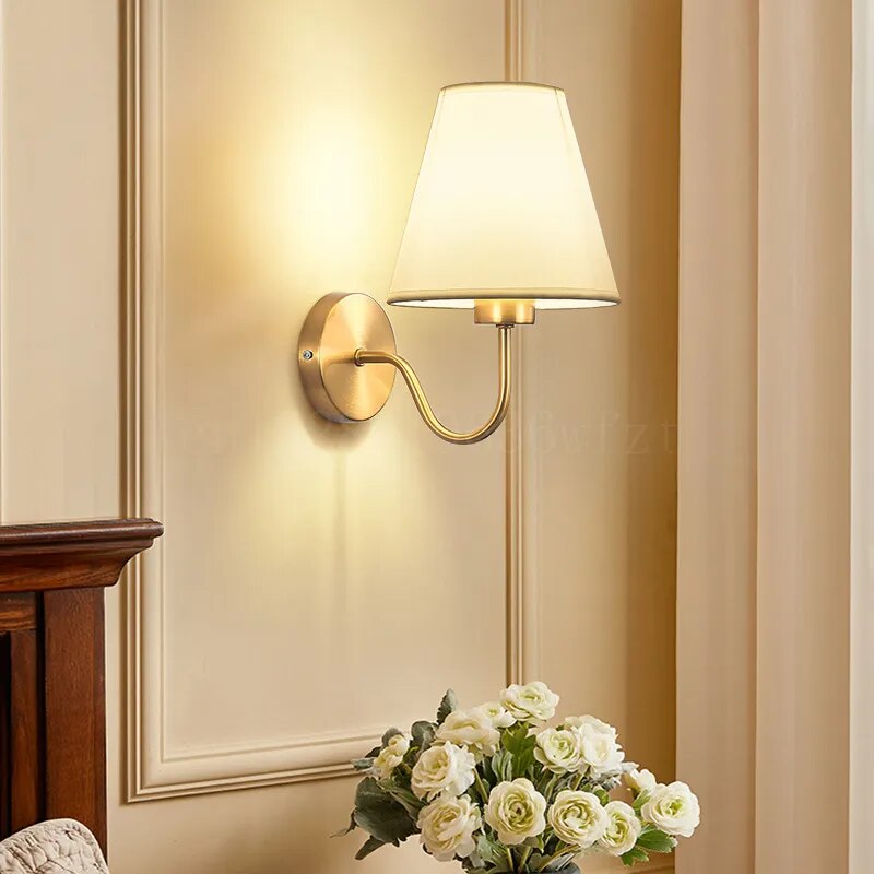 RusticGlow Wall Lamp — American Style Fabric Design