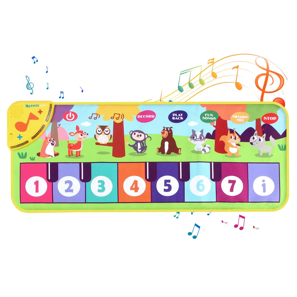 Tapete de dança musical multifunções - teclado de piano interativo, 8 sons de animais, design compacto e portátil