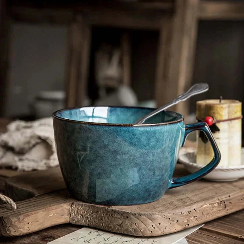 Ekstra stort kaffekrus på 650ml – retrodesign med struktur