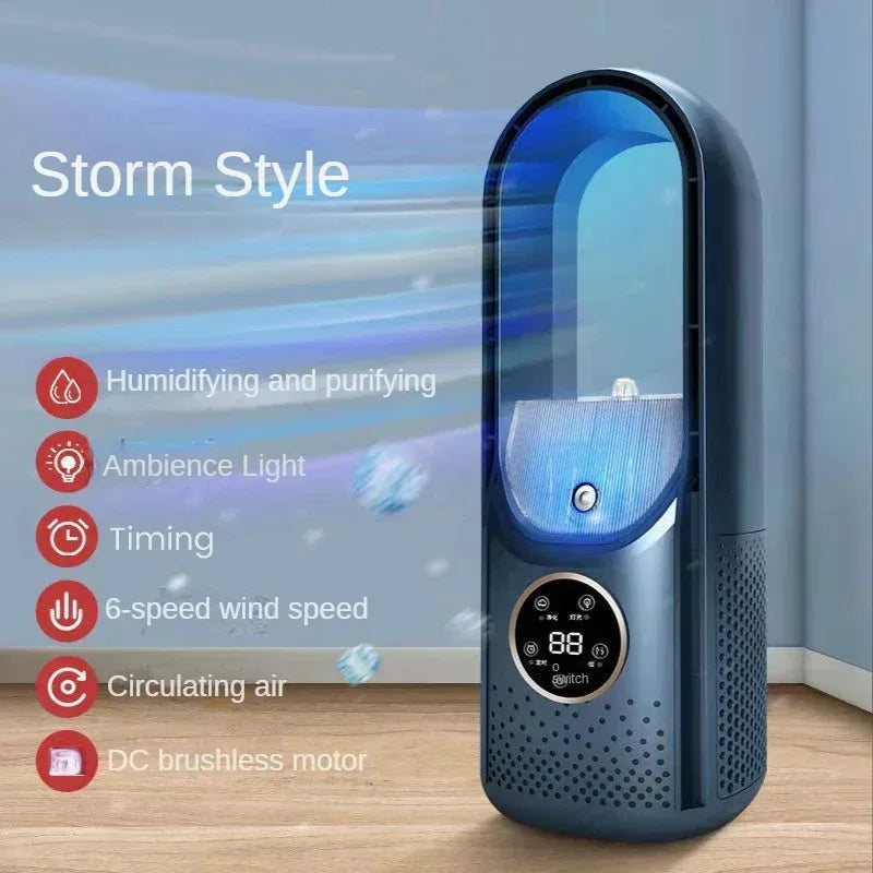 AeroCool Breeze 2025 bladløs ventilator — 6 hastigheder, støjsvag luftkøler og luftfugter, USB-tilslutning