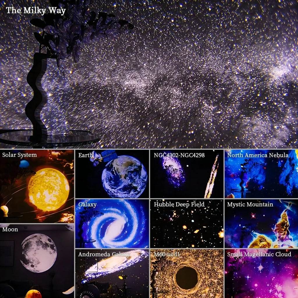 Proiector de planetariu 360° — setări reglabile pentru luminozitate și culoare