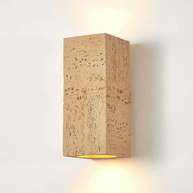 Lyra vegglampesett i sement, inspirert av midten av århundret – to LED-vegglamper, malt sementfinish