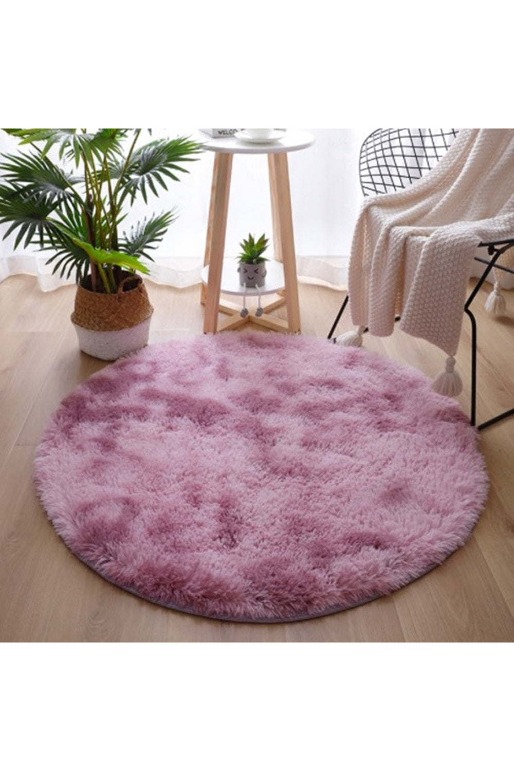 Ultra Soft Round Rug — Fluffy Pile Texture