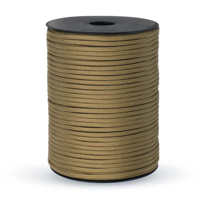 Cuerda de paracaídas de estándar militar 550 — 100m de largo, 4mm de diámetro, construcción de 9 núcleos