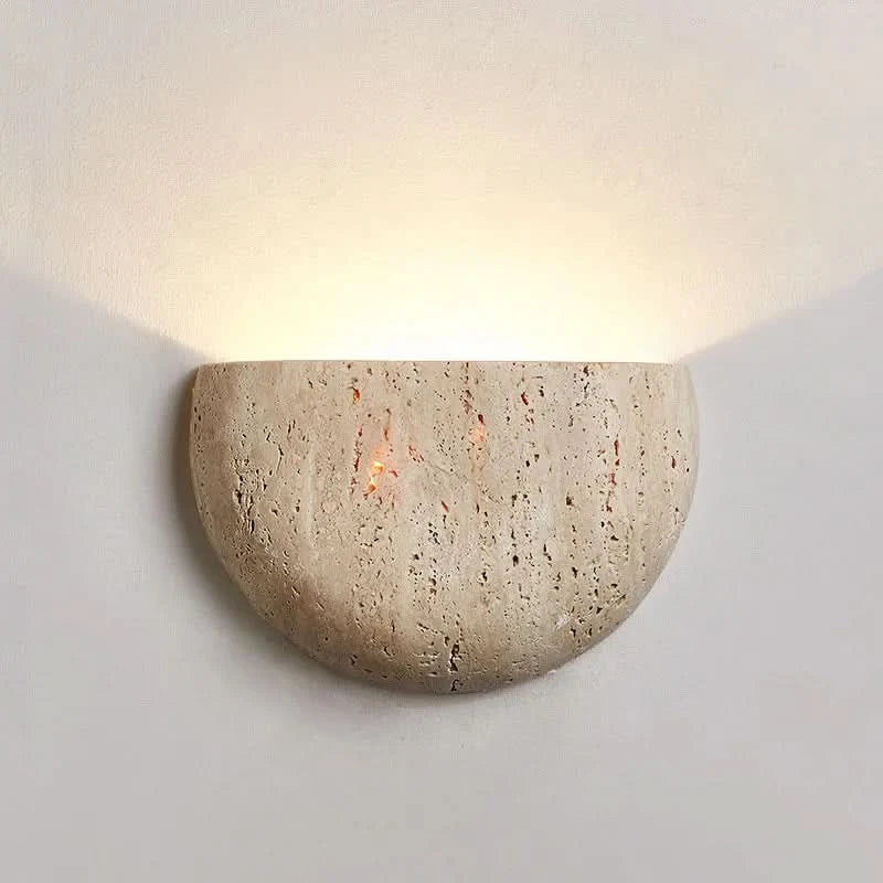 Wabi-sabi LED-wandlamp van steen — retro-accentverlichting