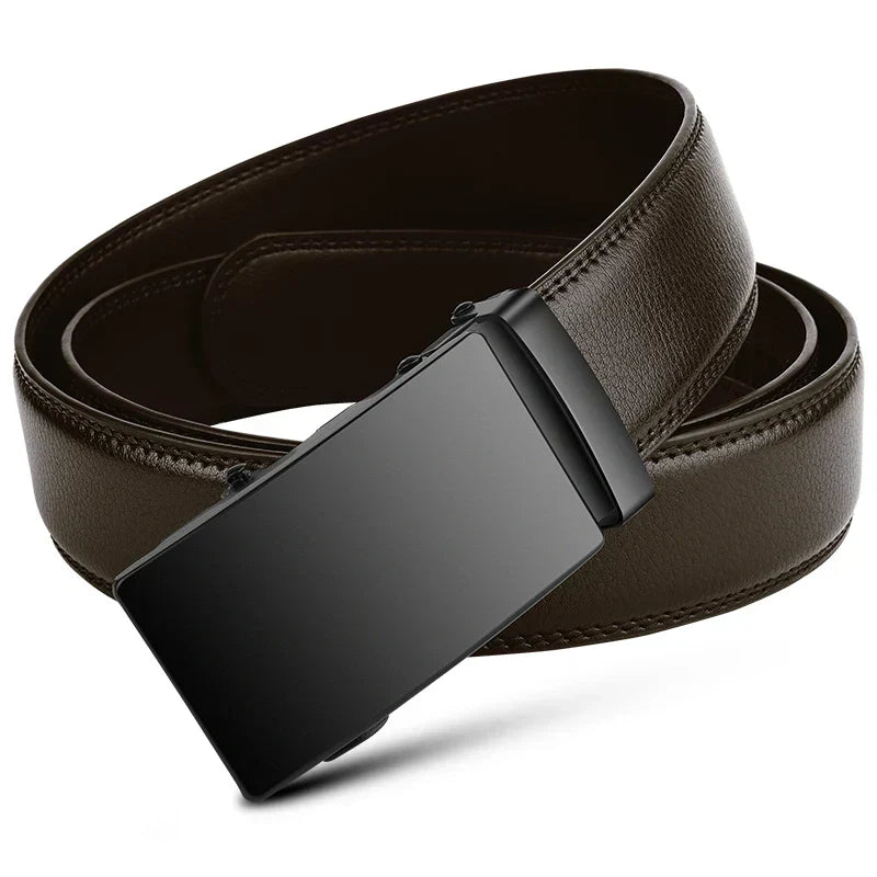 Cinturón con hebilla automática para hombre – Fabricado en cuero PU premium