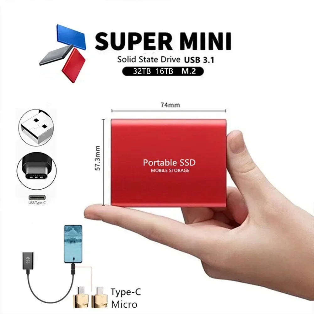 Przenośny zewnętrzny dysk SSD FANHUN T5 — dyski 1TB 2TB USB 3.1