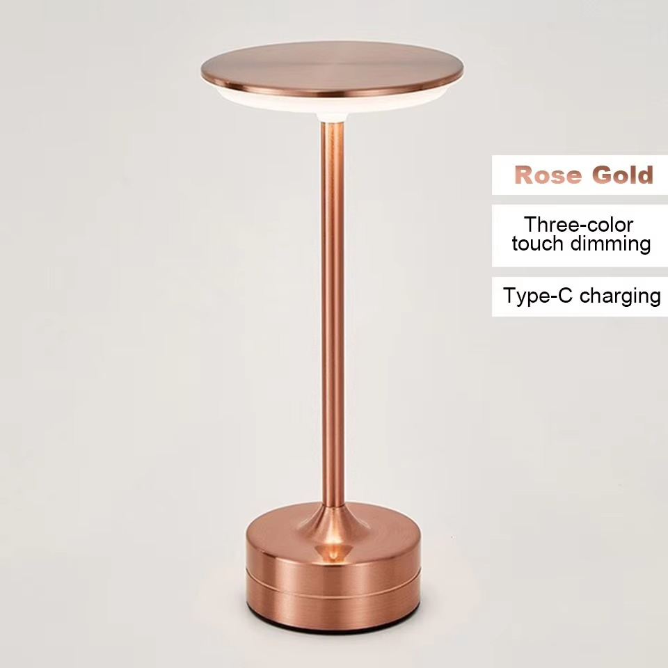 مصباح طاولة LED بمستشعر لمس — قابل لإعادة الشحن عبر USB، تصميم مدمج