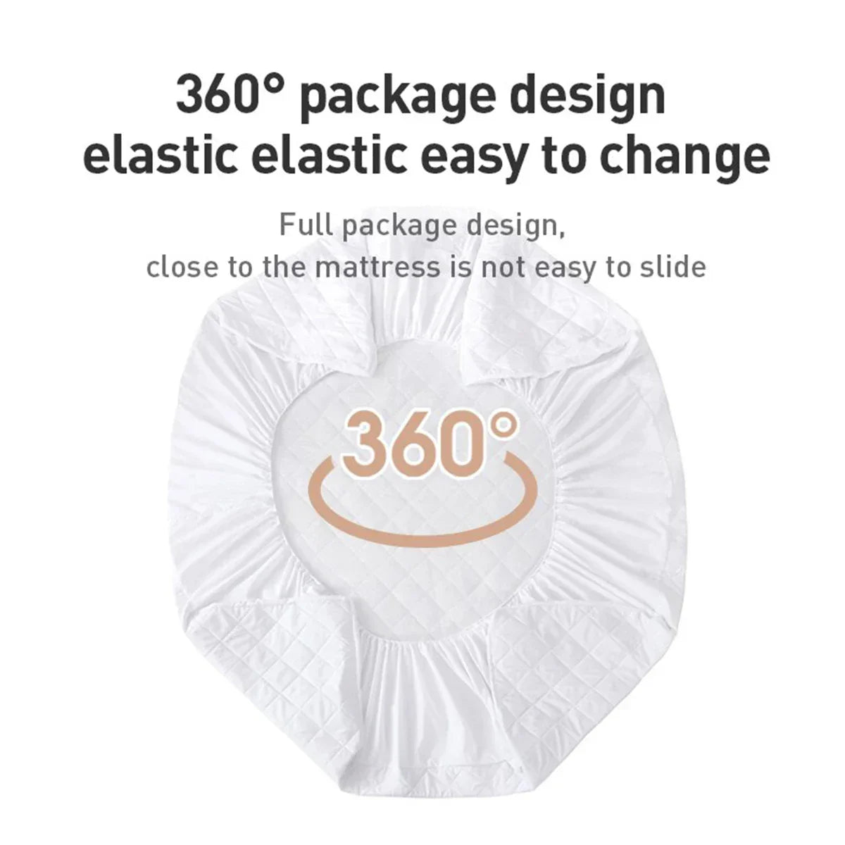 Waterproof Fitted Mattress Protector – Sizes Twin, Full, 140, 160, Gray & White