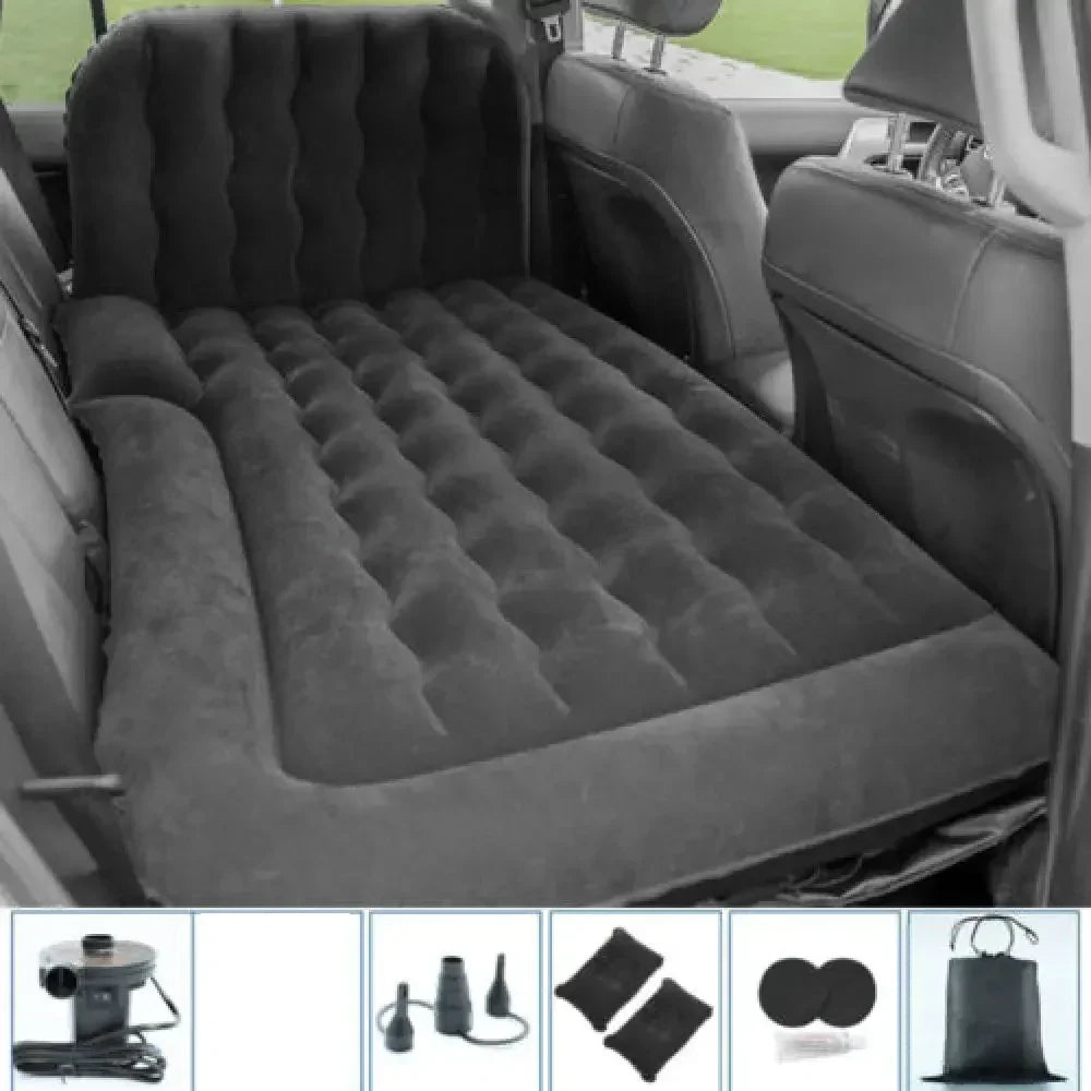 Portable SUV Inflatable Car Bed Mattress Pad – 2 Pillow Kit, Compact Storage Design