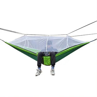OutdoorRelax Mosquito Net Hammock — Quick Release Suspension, 200 kg Load Capacity