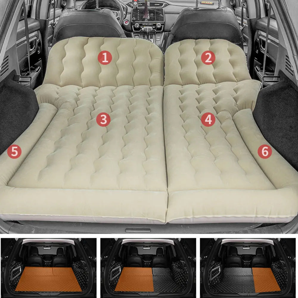 Portable SUV Inflatable Car Bed Mattress Pad – 2 Pillow Kit, Compact Storage Design