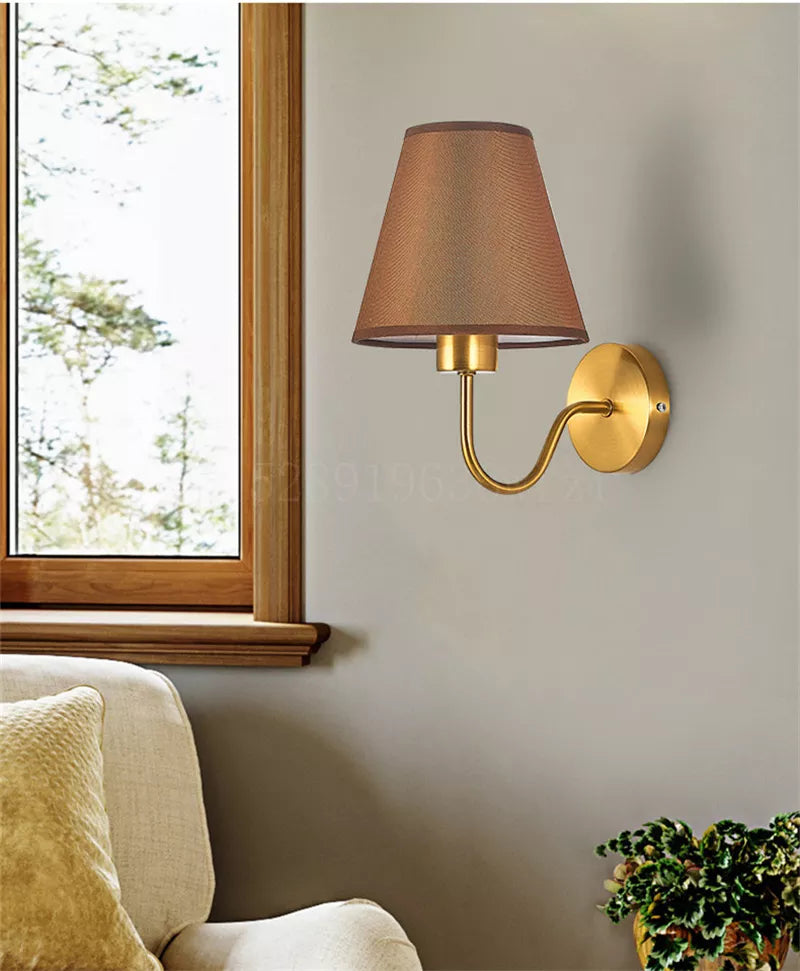 RusticGlow Wall Lamp — American Style Fabric Design