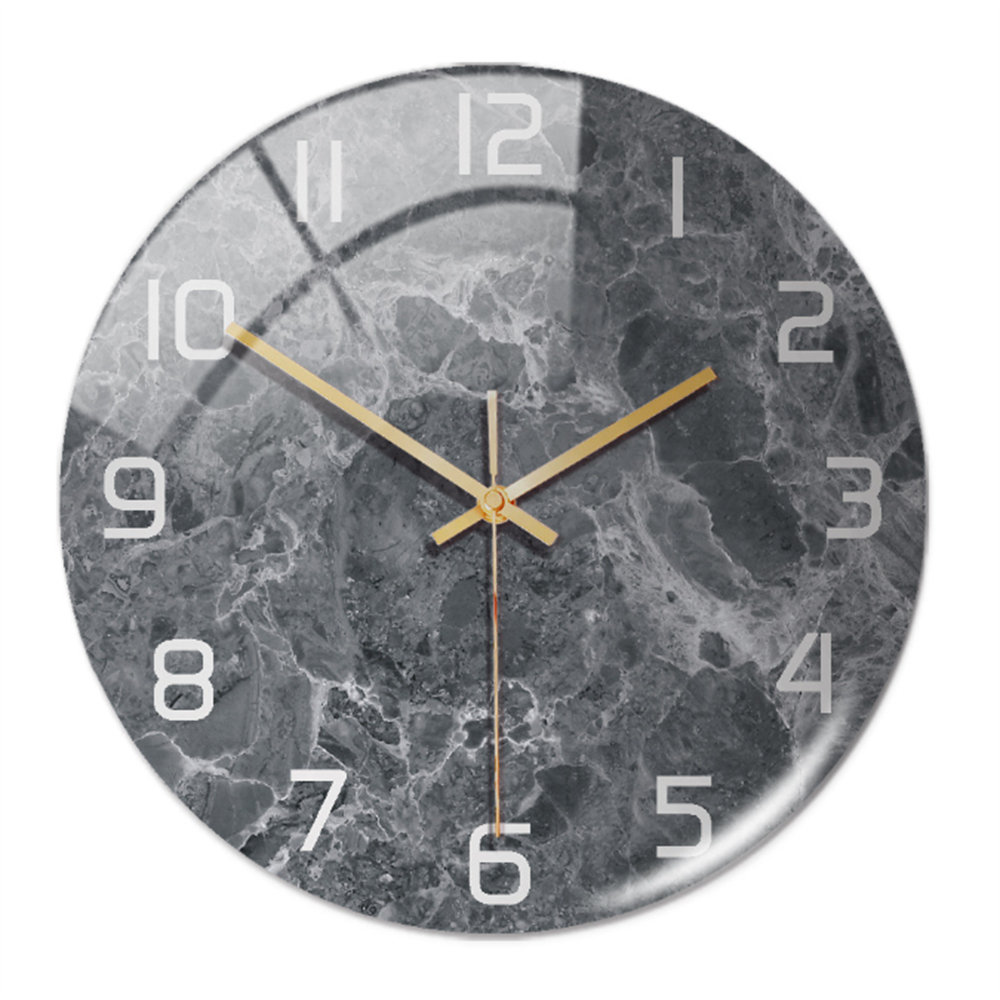 שעון קיר באפקט שיש MarbleTime — עיצוב עגול עכשווי
