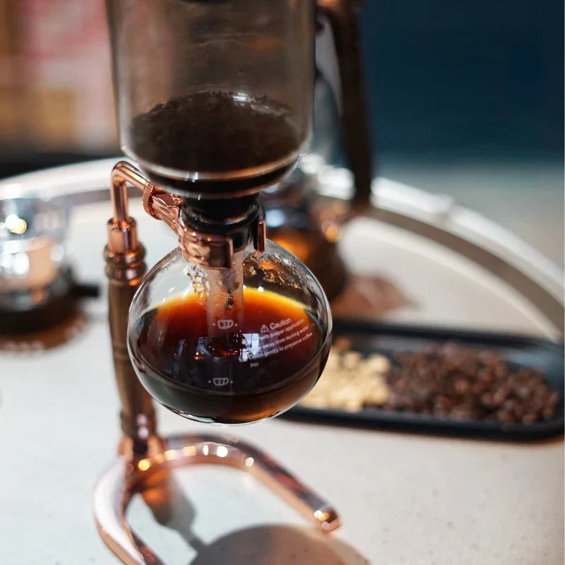 Siphon Coffee Brewer Set — 3 or 5 Cup Capacity, Barista Accessory Kit, Elegant Design