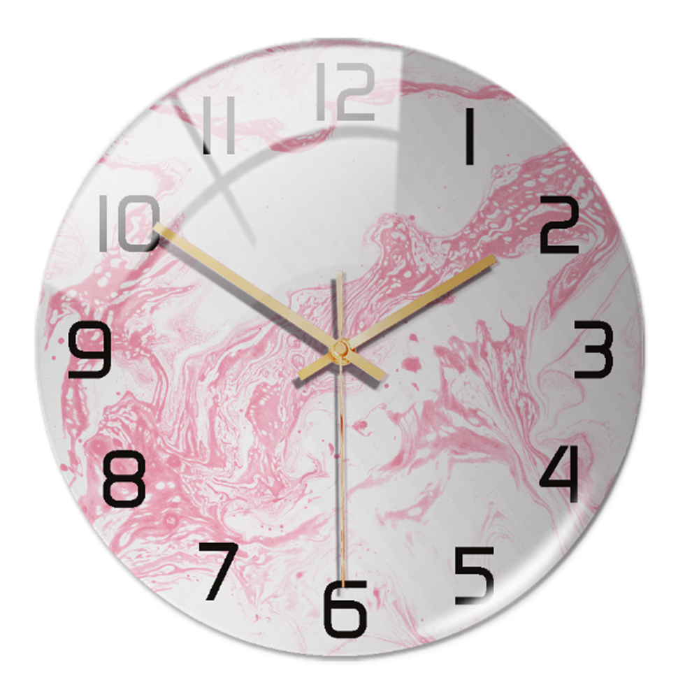 שעון קיר באפקט שיש MarbleTime — עיצוב עגול עכשווי