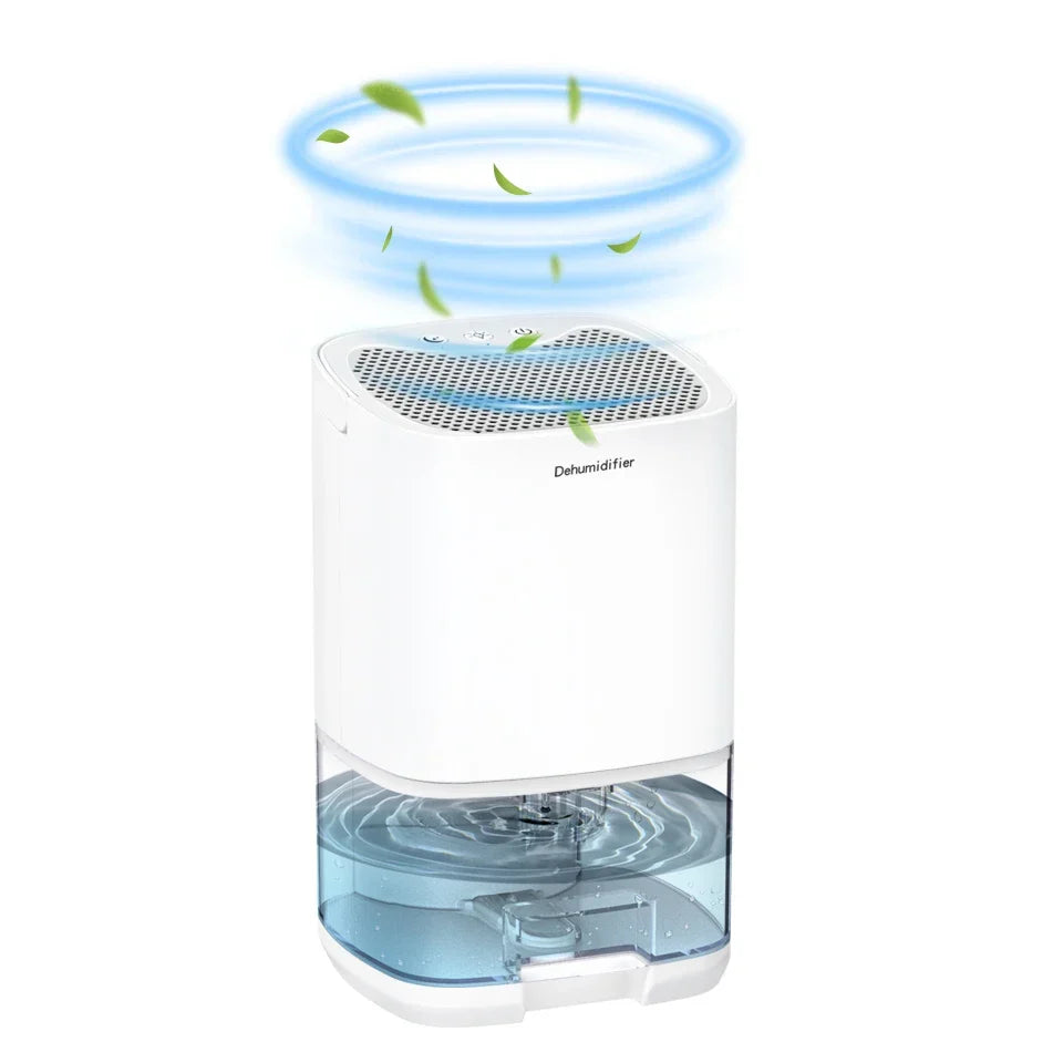 Déshumidificateur portable 2 en 1 Aveline de 1000ml — Design compact, filtre à air et veilleuse