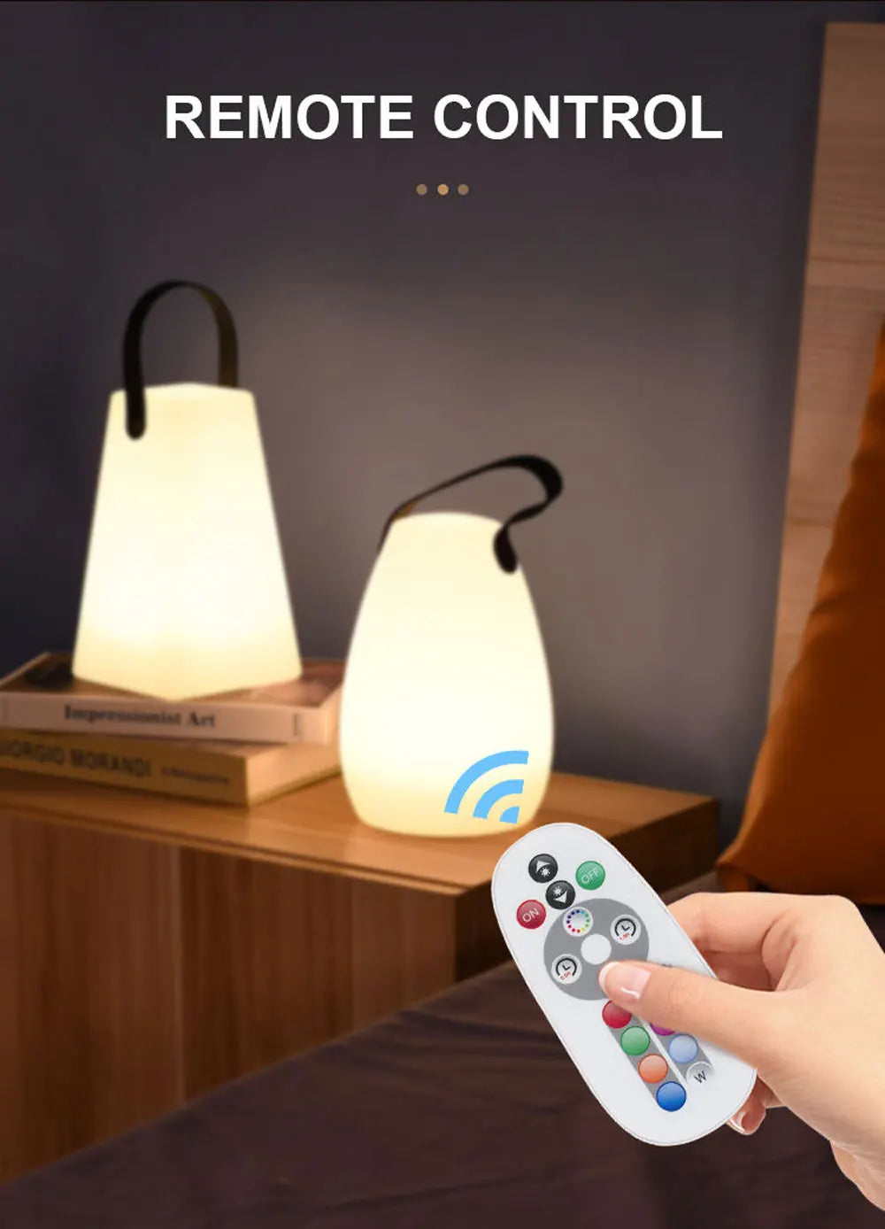 Bærbar vandtæt trådløs lampe — stemningslys med farveskift
