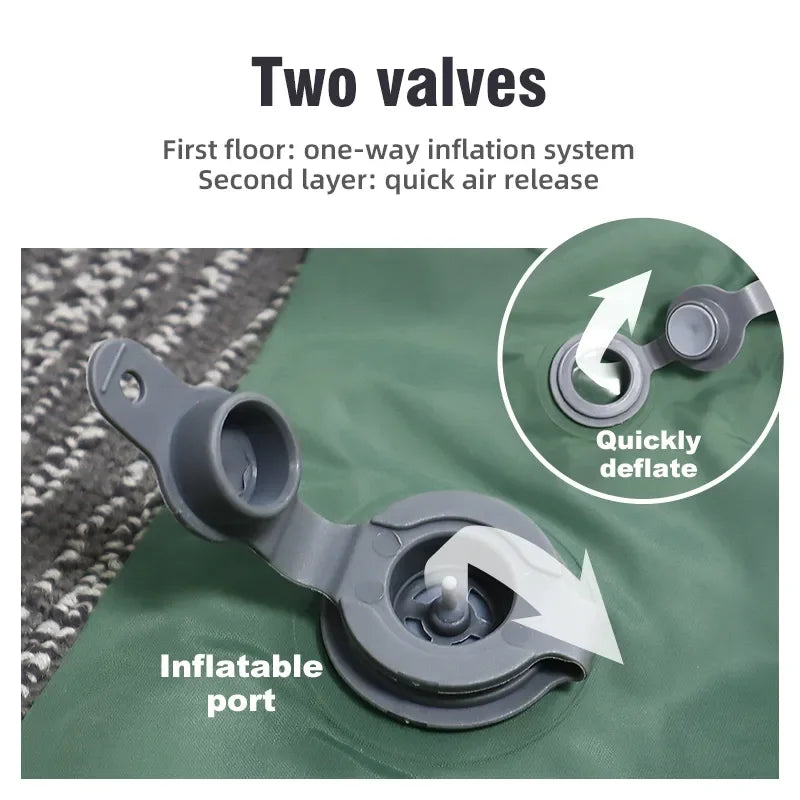 2-Person Self-Inflating Sleeping Pad — Integrated Pillow, Spacious Comfort Surface