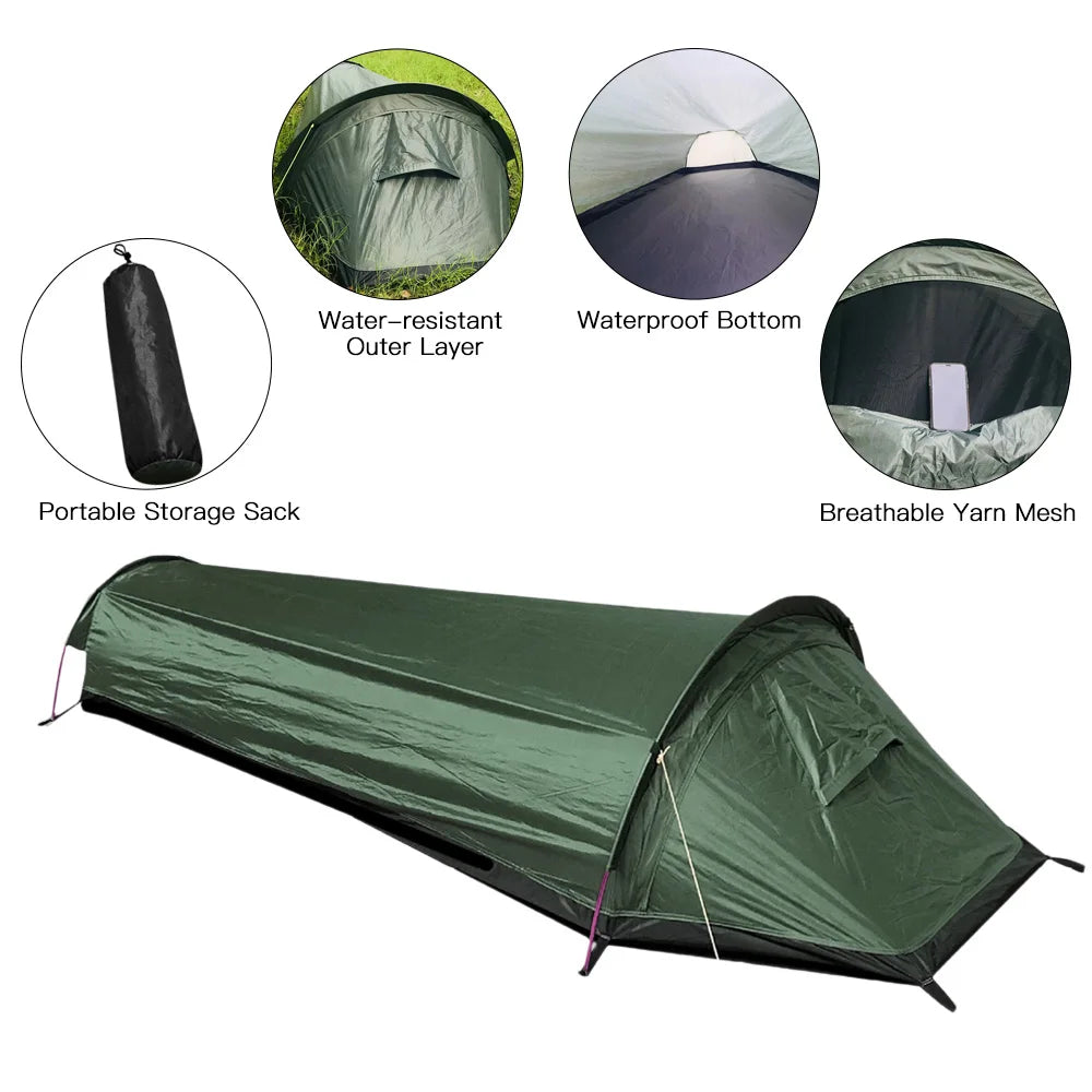 Tenda singola ultraleggera Trekvento SoloShield – Design impermeabile e antivento, pali in alluminio e sacca portaoggetti