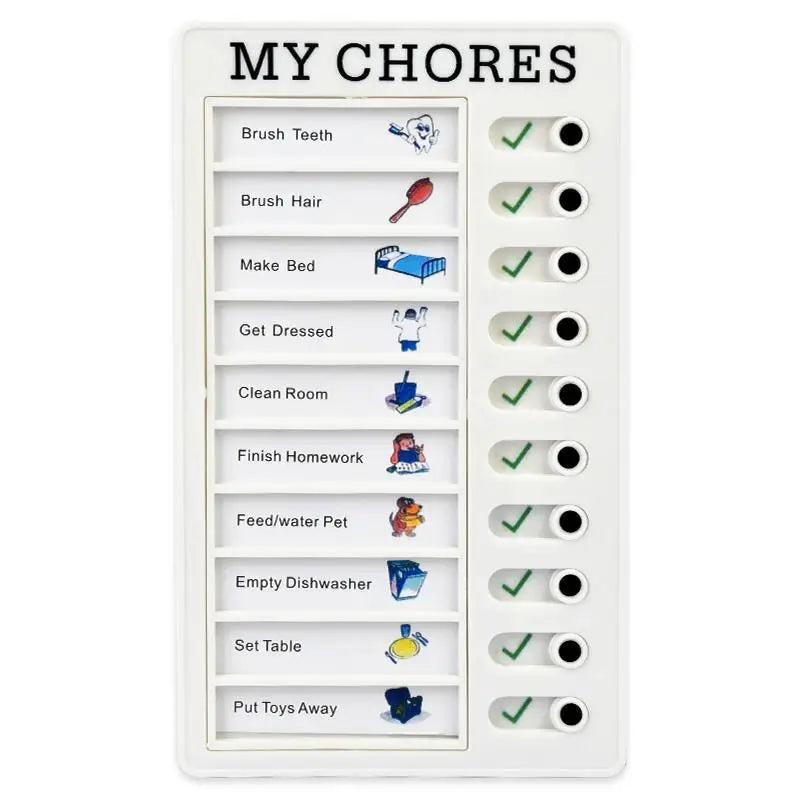 Reusable Plastic Memo Board — My Chores Checklist Daily Planner for Kids