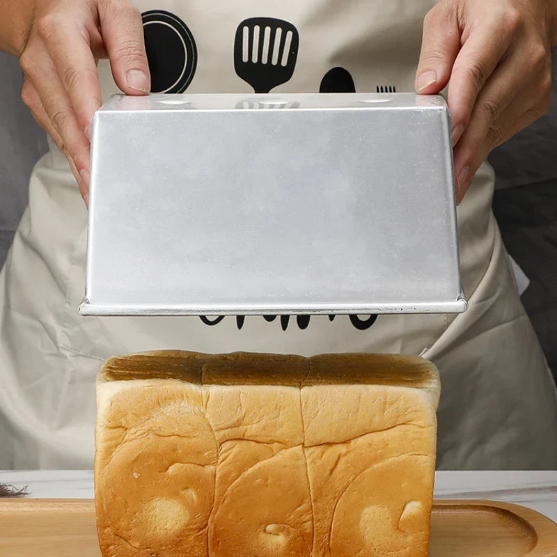 Molde para pan de aleación de aluminio con tapa — Revestimiento antiadherente, tamaños de 250g/450g/600g/750g/900g/1000g