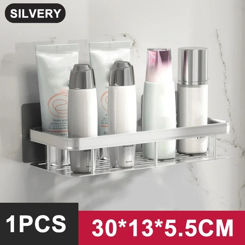 Drill-Free Wall-Mounted Corner Shelf — Tool-Free Installation, Compact Storage Rack