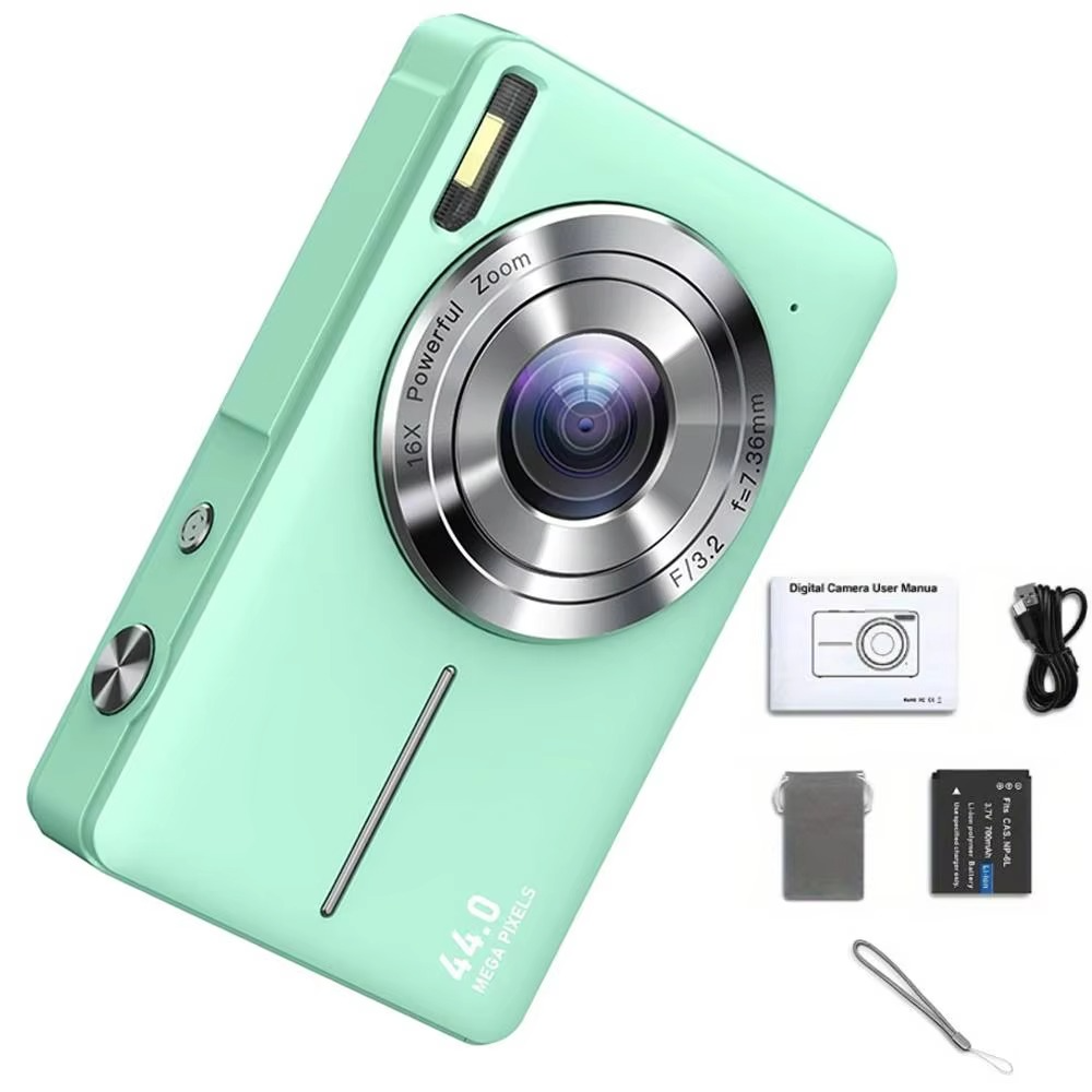 מצלמה דיגיטלית לילדים — 1080P HD, 44MP, זום פי 16