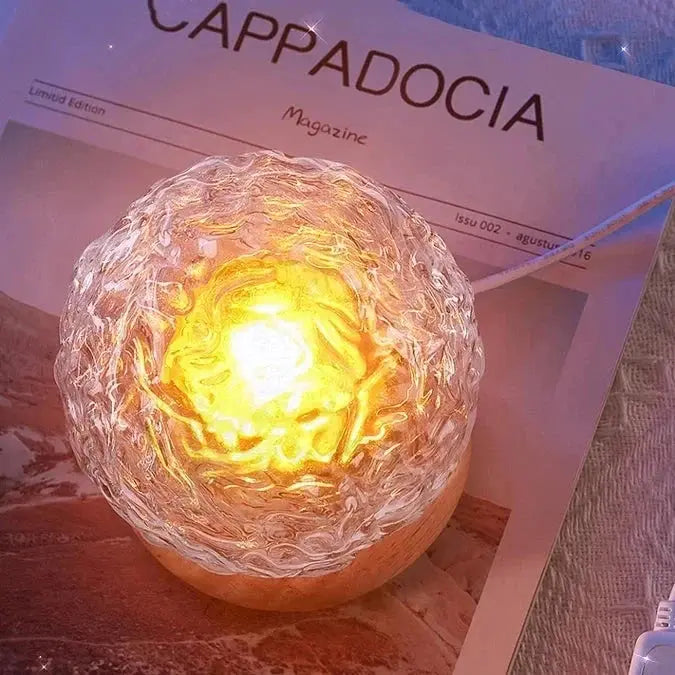 LumiAqua Water Wave Projector Lamp — Clear Housing Design, Dynamic Ripple Light