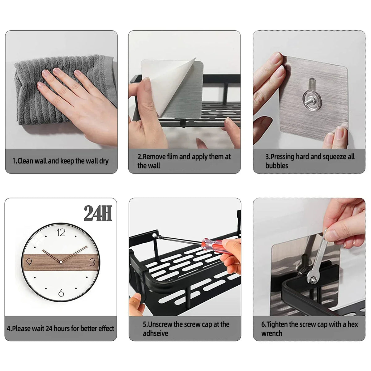 No-Drill Wall-Mounted Corner Shelf & Shower Caddy
