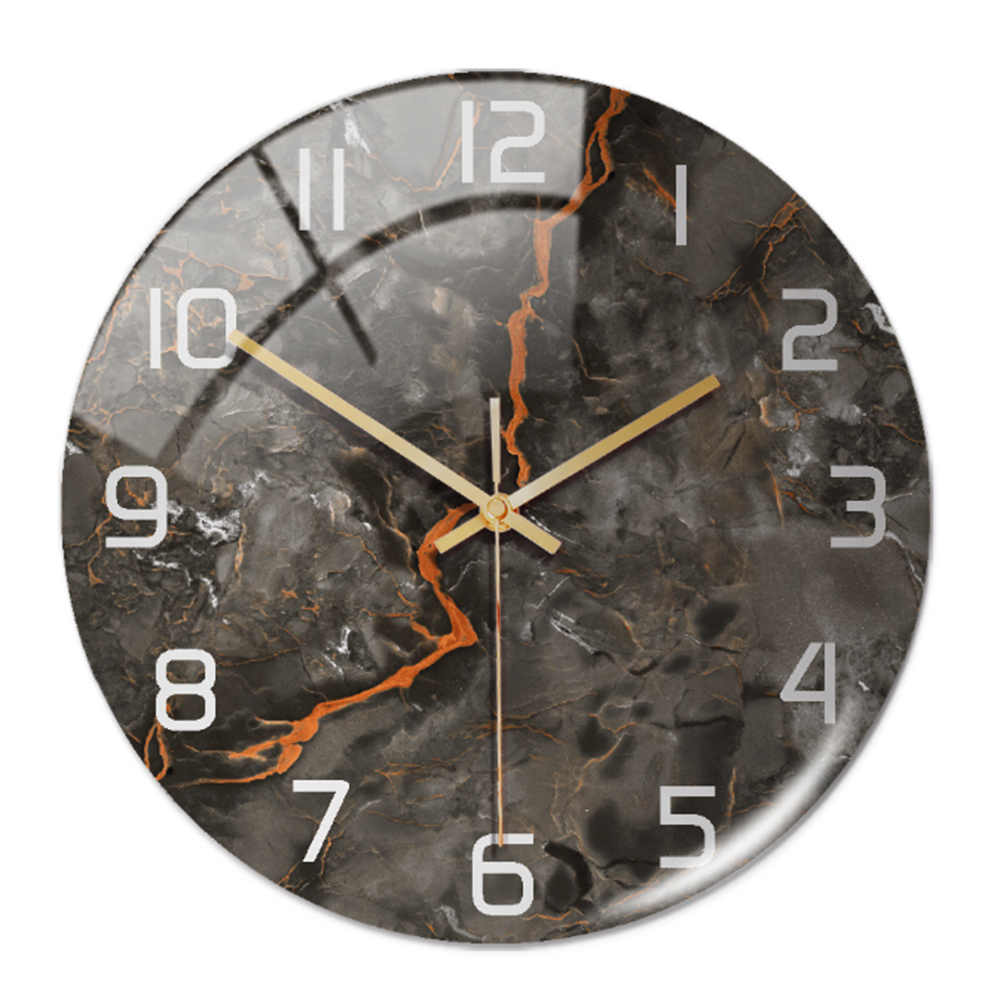 שעון קיר באפקט שיש MarbleTime — עיצוב עגול עכשווי