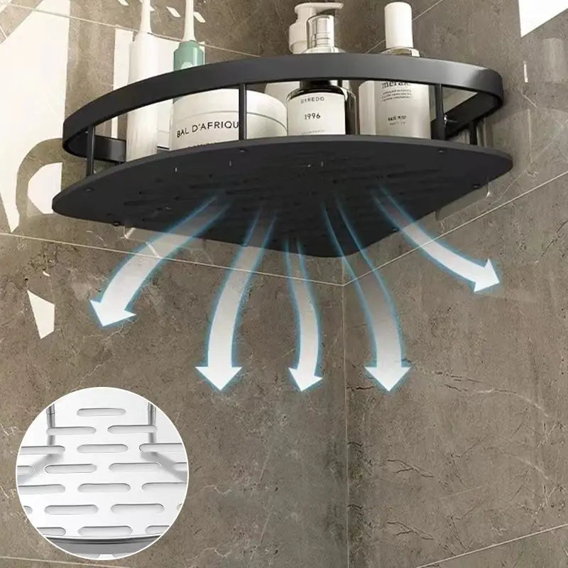 No-Drill Wall-Mounted Corner Shelf & Shower Caddy