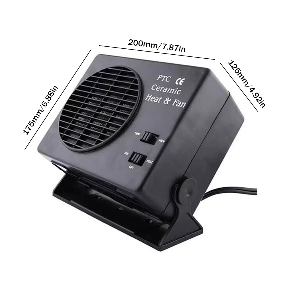 Riscaldatore in ceramica per auto 12 V — Ventola portatile da 150 W-300 W, termostato automatico