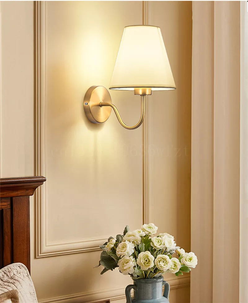 RusticGlow Wall Lamp — American Style Fabric Design