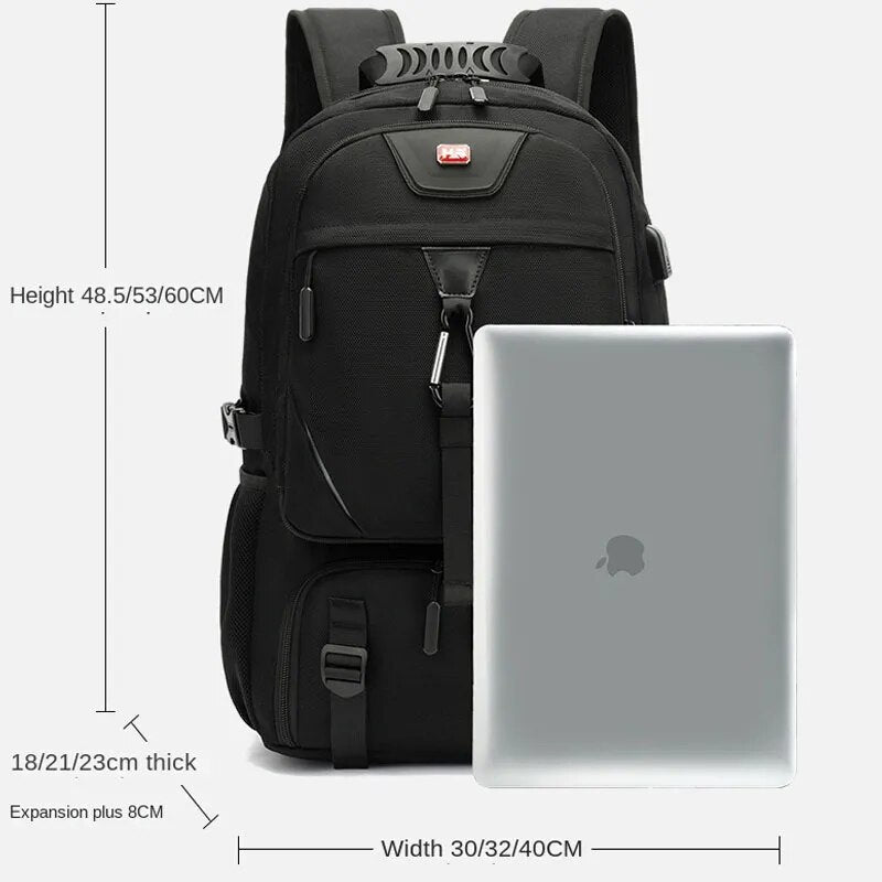 Tech Trek Pro 50-80 l-es hátizsák — beépített USB-töltőport, strapabíró kivitel, nagy kapacitás