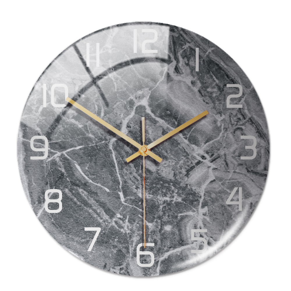 שעון קיר באפקט שיש MarbleTime — עיצוב עגול עכשווי