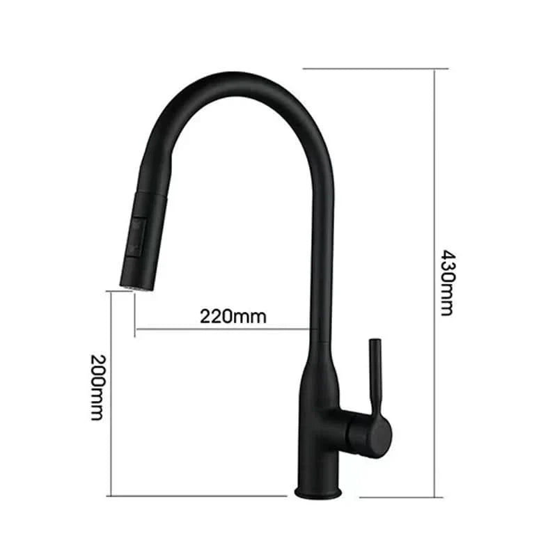 Brushed Stainless Steel Kitchen Faucet — Pull-Out Spray Head