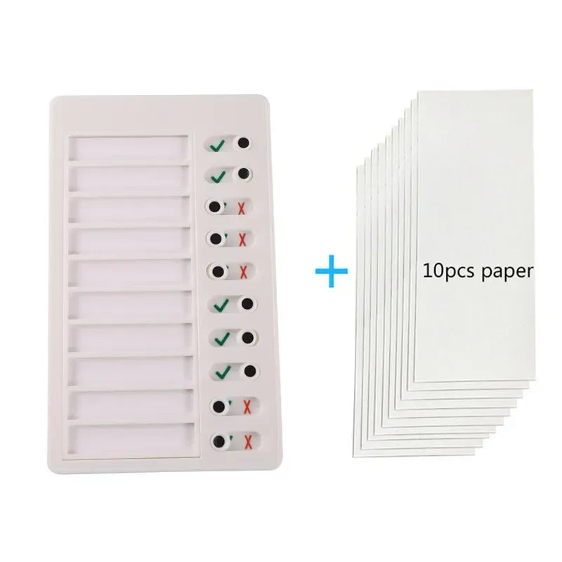 Reusable Plastic Memo Board — My Chores Checklist Daily Planner for Kids