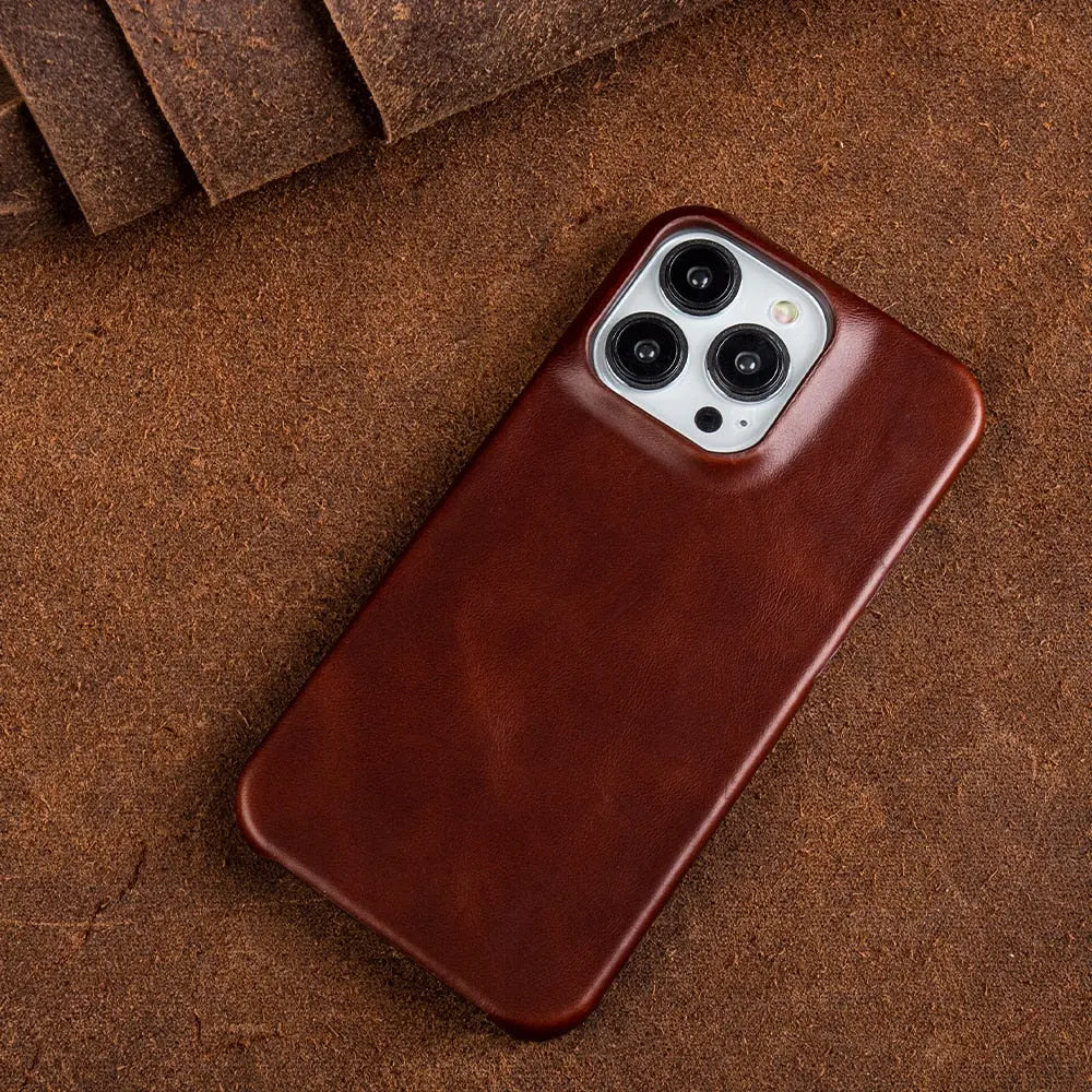 Étui pour iPhone RoyalLeather en cuir véritable de vache — Fabrication artisanale