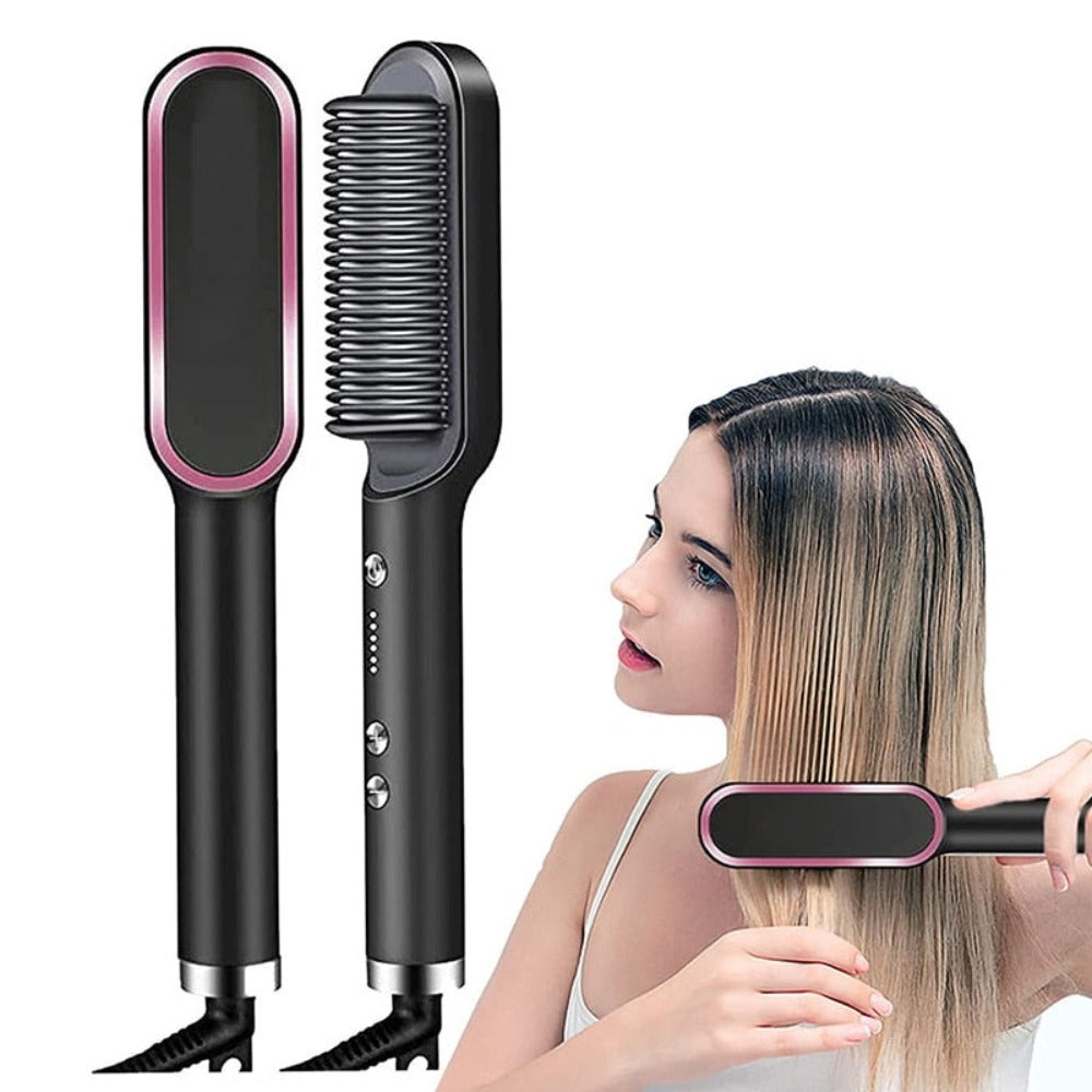 Piastra per capelli a doppio voltaggio — Regolazione rotativa della temperatura, cavo girevole