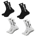 4 pares de calcetines deportivos de fútbol — Suela con agarre de goma, antideslizantes, US 5.5-12.5