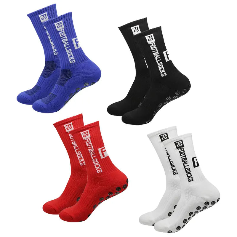 4 pares de calcetines deportivos de fútbol — Suela con agarre de goma, antideslizantes, US 5.5-12.5
