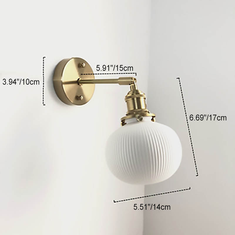 1-Light Brass and Lucite Sconce — Japanese Retro Minimalist Cylinder and Oval Design