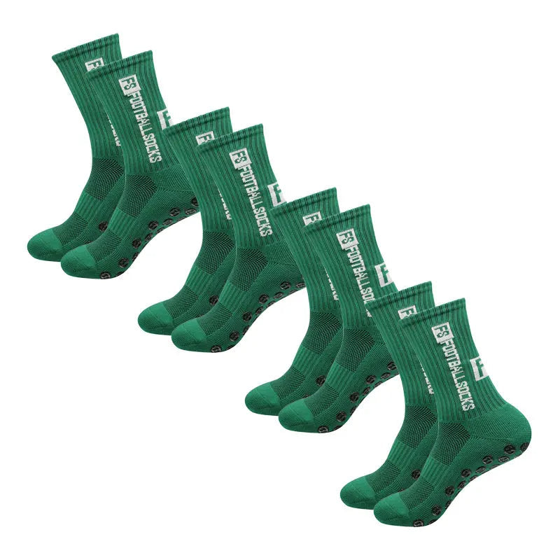 4 pares de calcetines deportivos de fútbol — Suela con agarre de goma, antideslizantes, US 5.5-12.5